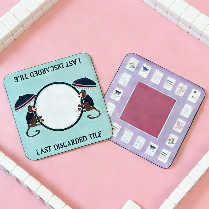 Colorful Last Discarded Tile Mahjong Table Game Night Decorative Drink Holder Gift Set Mahjong Coaster