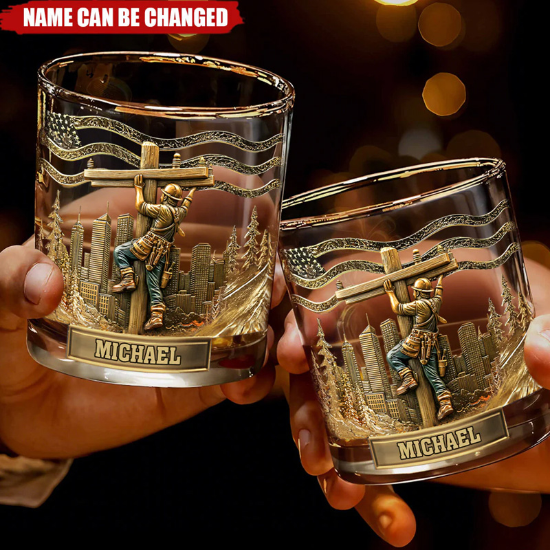 Personalized Lineman Whiskey Glass Lineman Legacy Glass