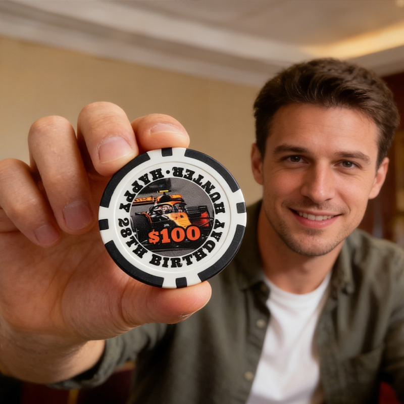 Personalized Photo Text Casino Style Clay Composite Party Favors Gifts for Events Custom Printed Poker Chips