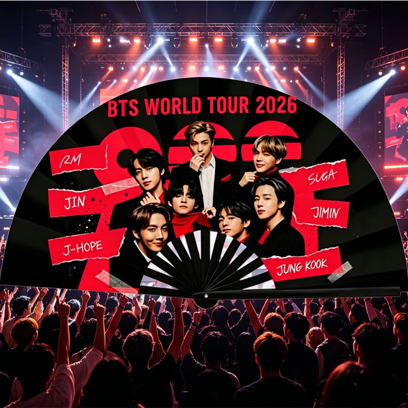 Kpop Inspired World Tour 2026 Portrait Concert Souvenir Handheld Folding Fan