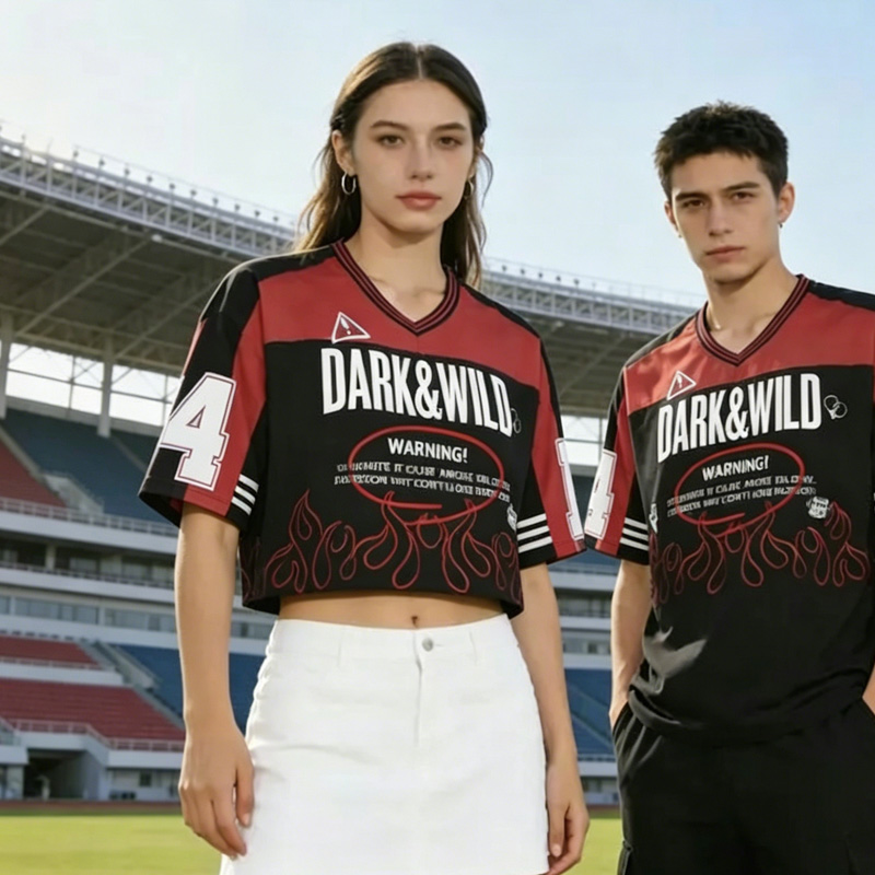 Personalized BTS Kpop Inspired Black Red Flame Pattern Concert Short Jersey Shirt