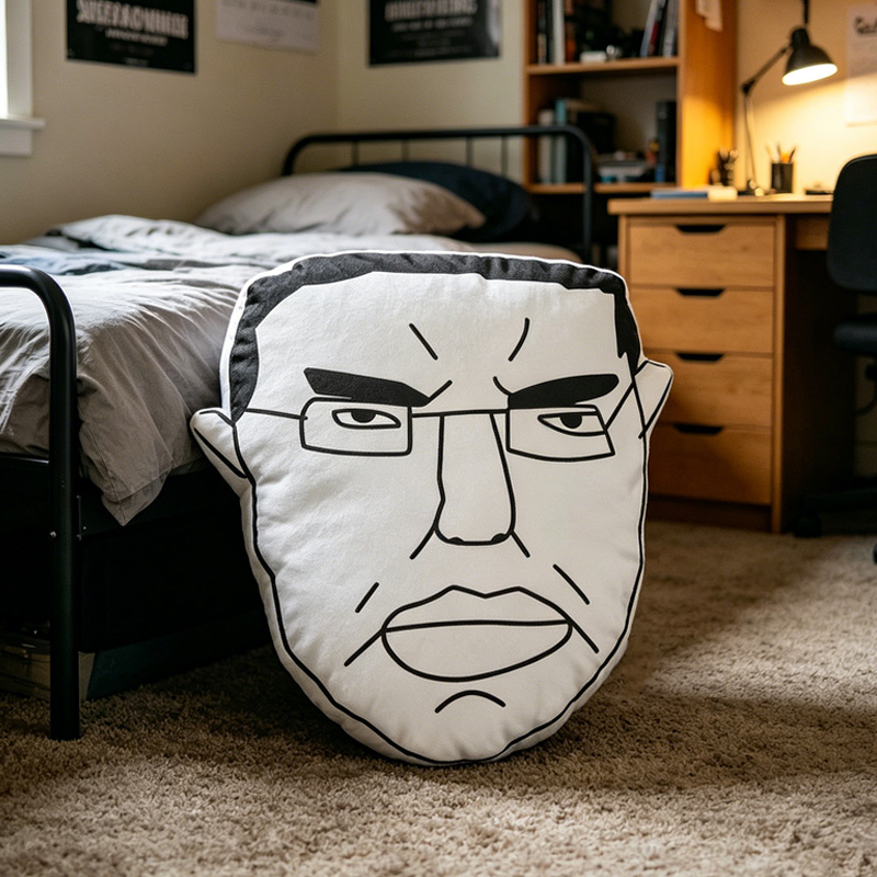 Humor Angry Face Meme Pillow Chudjak Wojak Expression Cushion Soft Plush Throw Chud Pillow Home Decor Gift