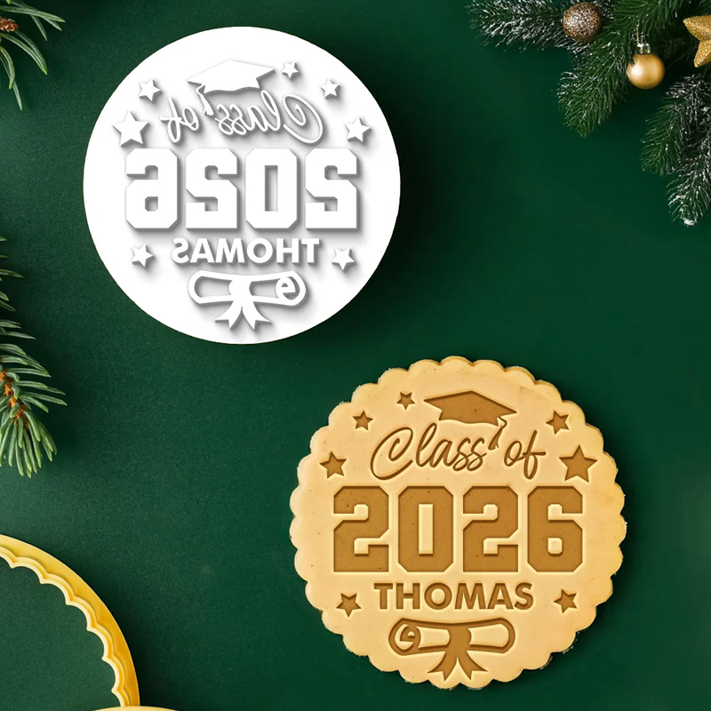 Graduation Class of 2026 Personalized Name Star Cap Diploma Celebration Baking Gift Cookie Cutter