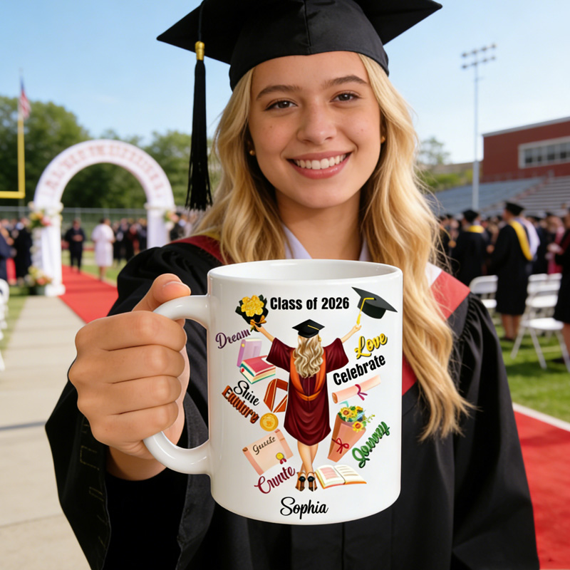 Personalized Class of 2026 Graduation Mug Personalized Graduate Gift for Her Him School Graduation Cup