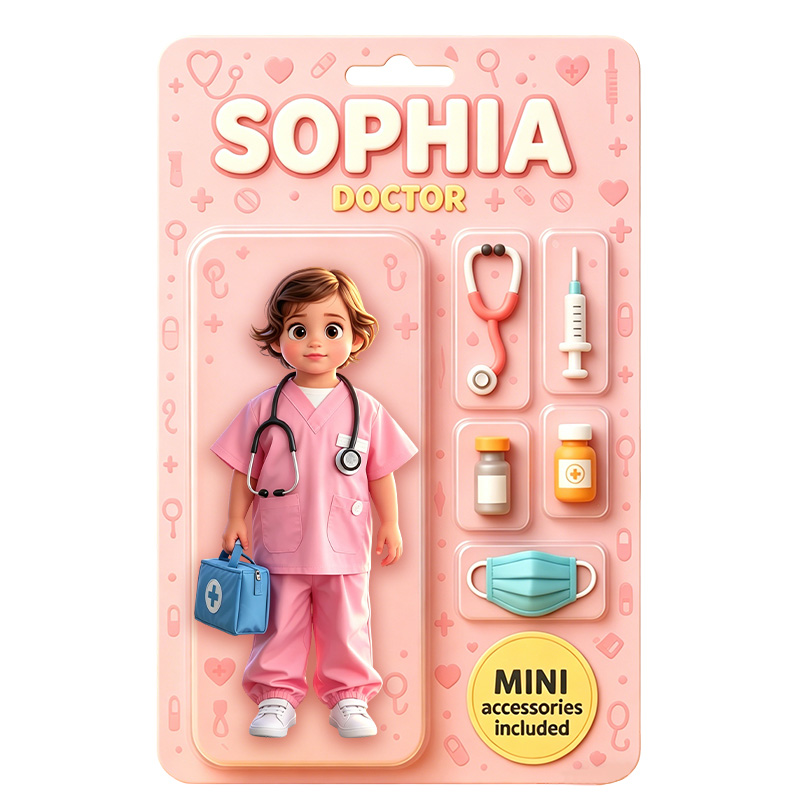 Personalized Acrylic Figure Doctor Themed Gift With Custom Name For Inspirational Kids Room Decor