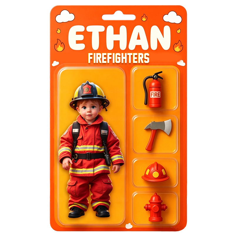 Personalized Acrylic Figure Brave Firefighter Themed Gift With Custom Name For Kids Bedroom Decor