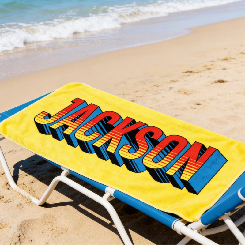 Personalized Retro 3D Name Beach Towel Custom Pop Art Towel For Kids Summer Pool And Beach Adventures