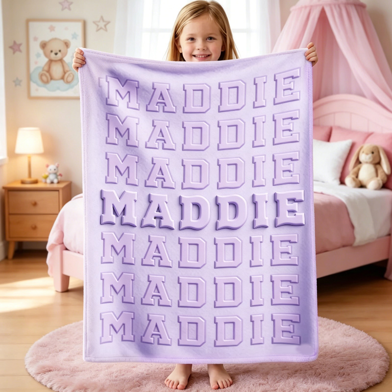 Personalized Name Blanket For Kids Custom Name Blanket For Baby Toddler Girls and Boy Nursery And Sleep