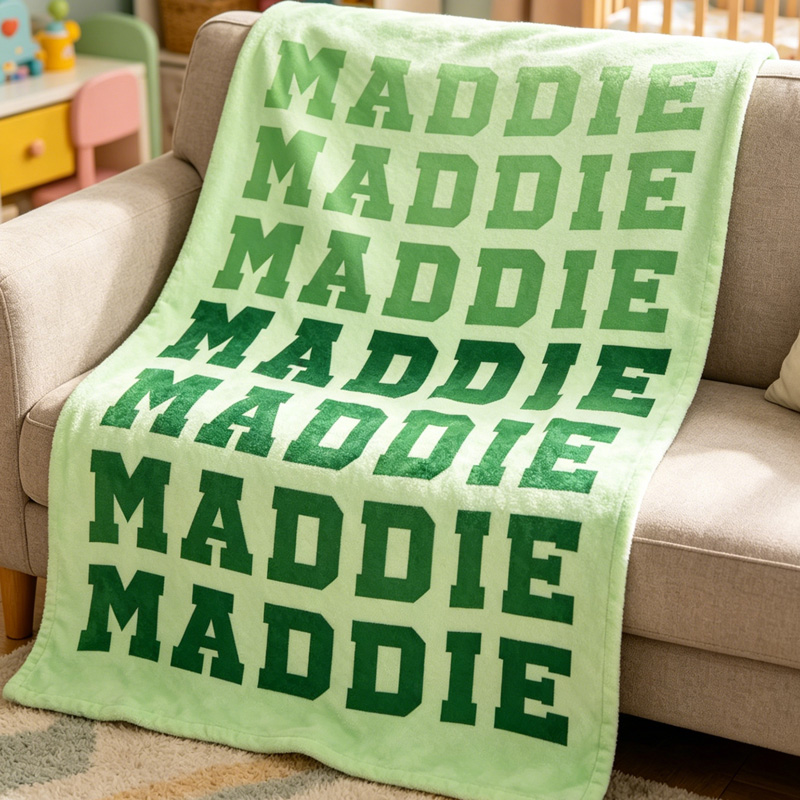 Personalized Name Blanket For Kids Custom Ombre Name Throw For Toddler Girls and Boy Nursery And Bedtime