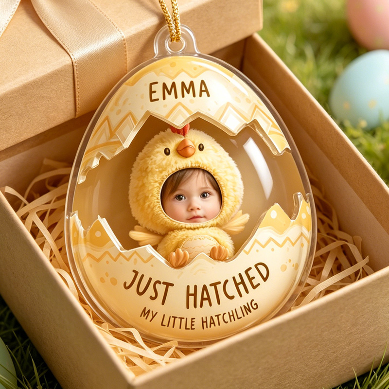 Personalized Baby Chick Just Hatched Name In Cracked Egg Nursery Easte