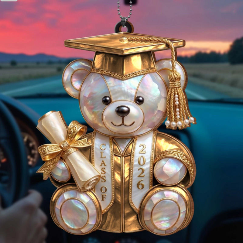 Personalized Class Of Graduation Bear Ornament Acrylic Ornament Gift for Students