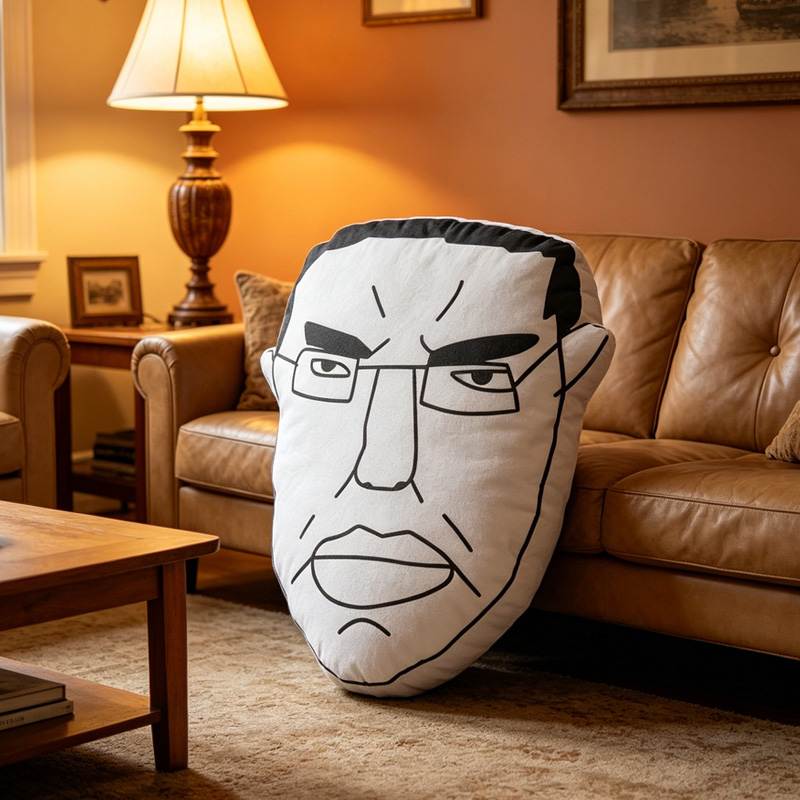 Humor Angry Face Meme Pillow Chudjak Wojak Expression Cushion Soft Plush Throw Chud Pillow Home Decor Gift