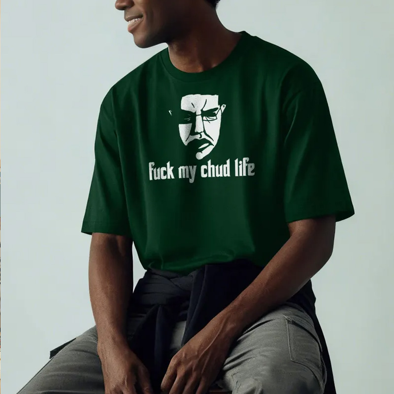 Funny Chud Meme Graphic Tee Internet Satire T Shirt Casual Streetwear Unisex Cotton Top Gift Fu** My Chud Life T-shirt