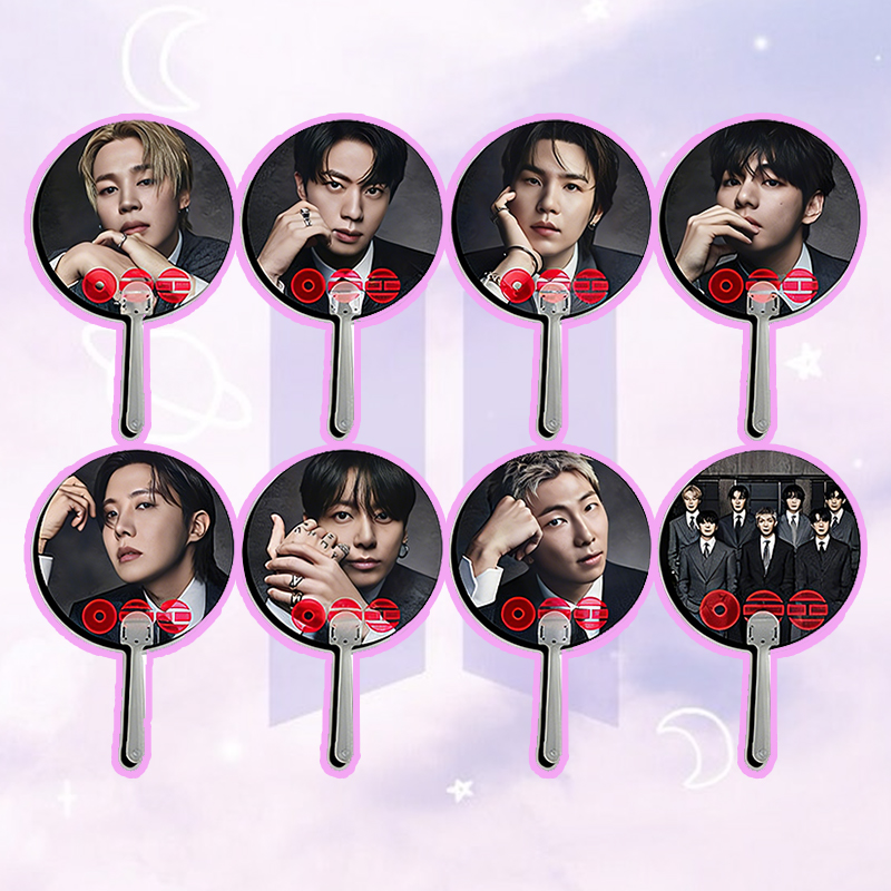 Personalized K-Pop Group Member Image Hand Fan, Custom Portable Fan for Concert and Fan Meeting