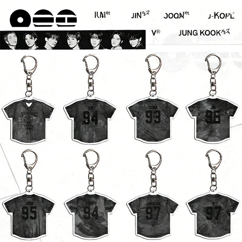 Personalized K-Pop Member Jersey Keychain for Concert and Fan Events
