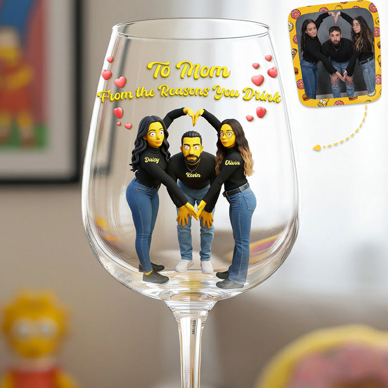 Personalized Cartoon Family Portrait Custom Photo Transformed into Fun