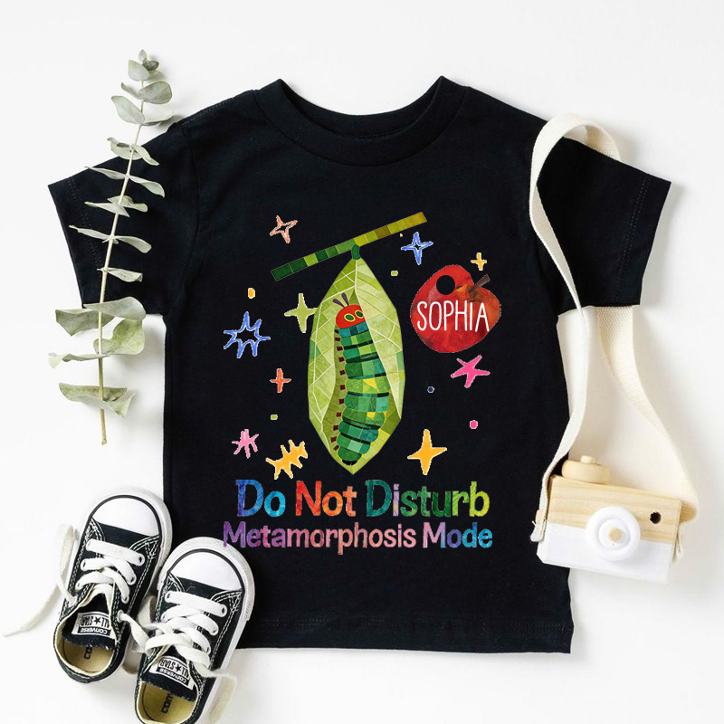Kids Caterpillar to Butterfly Metamorphosis T Shirt Cute Life Cycle Graphic Tee for Boys Girls Elementary School Graduation Gift