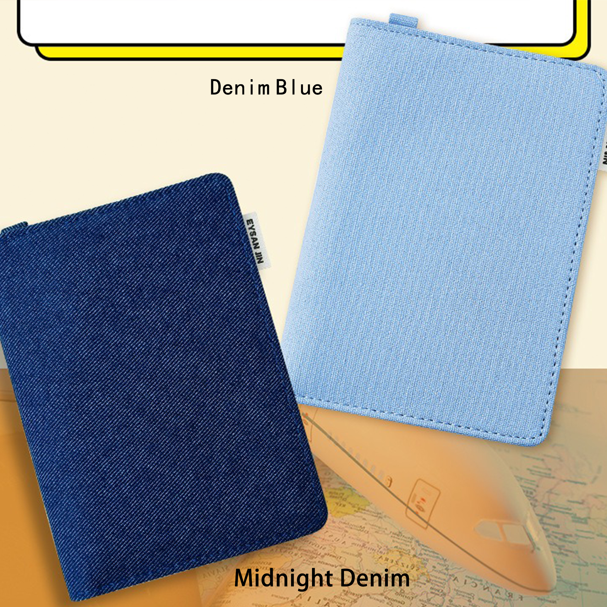 Personalized Passport Holder  Custom Name Travel Cover with Crochet Patches  Cute Cotton Passport Wallet Gift for Kids and Family Travel