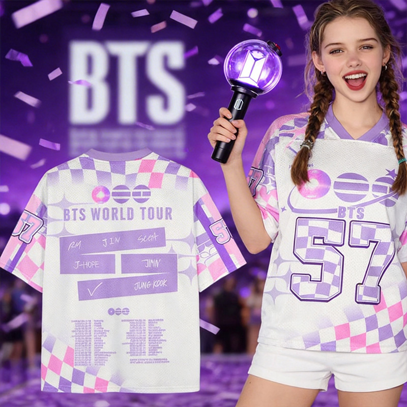 Personalized Purple Gradient Kpop Concert Jersey Custom Name Number Wo