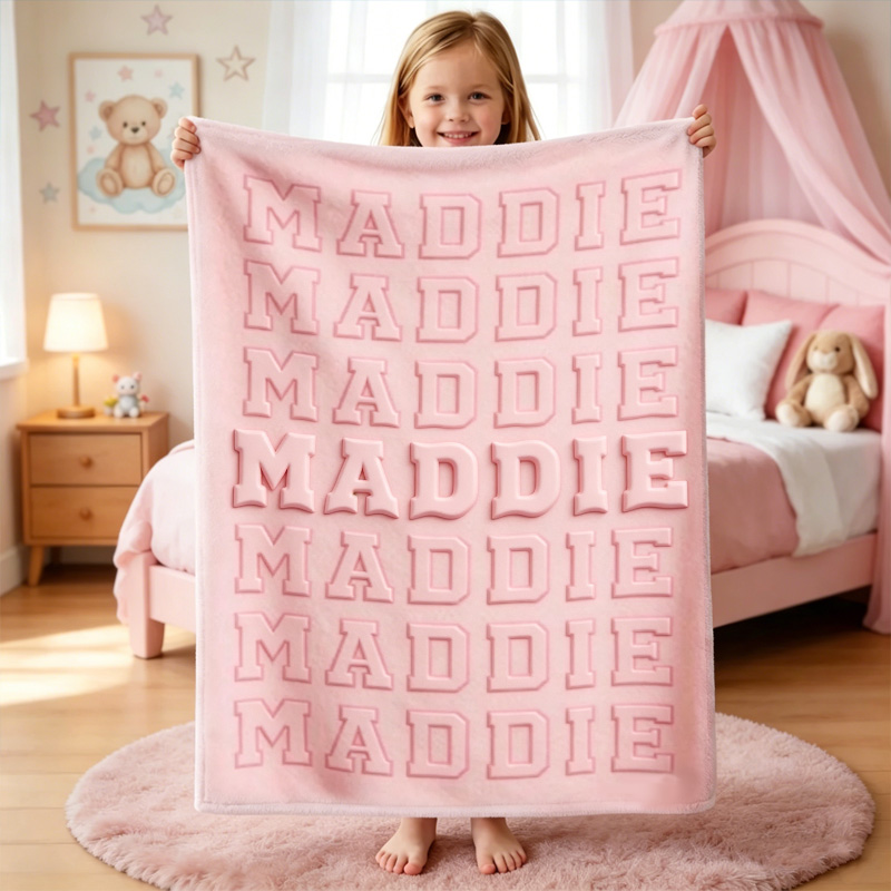 Personalized Name Blanket For Kids Custom Name Blanket For Baby Toddler Girls and Boy Nursery And Sleep