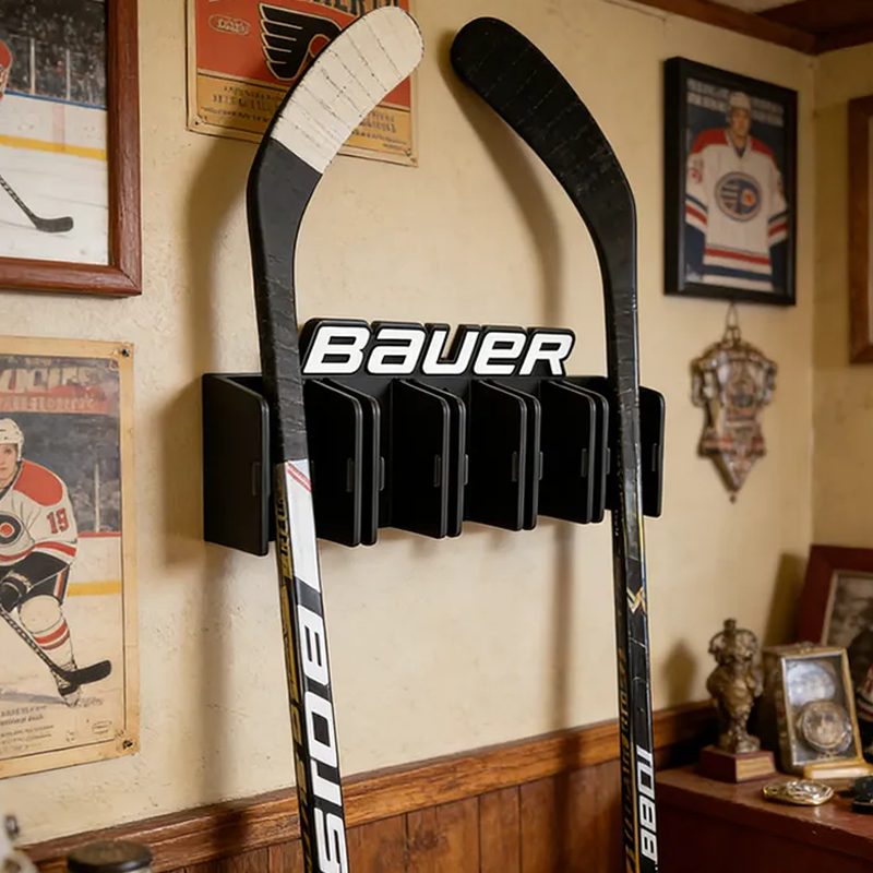 Personalized Ice Hockey Stick Rack with Custom Name Design Perfect for Organizing Your Gear