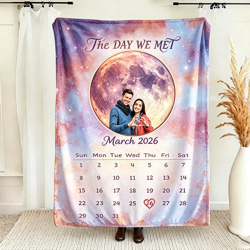 Personalized Couple Building Block Blanket Couple Photo Blanket Custom Name Throw Blanket