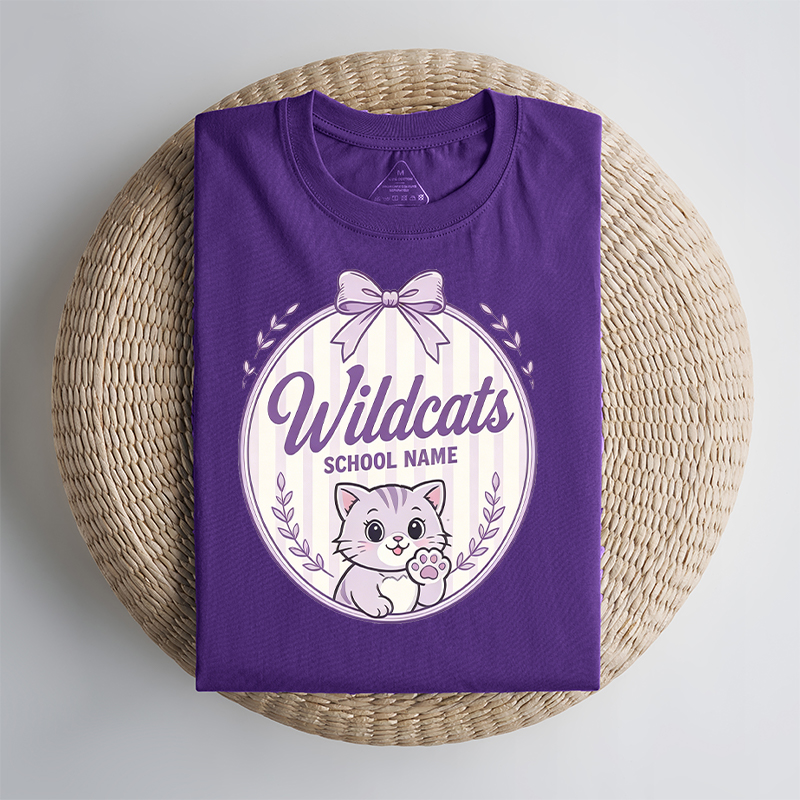Personalized Classic Mascot T-Shirt Student Cheer T-Shirts Featuring School Name and Year
