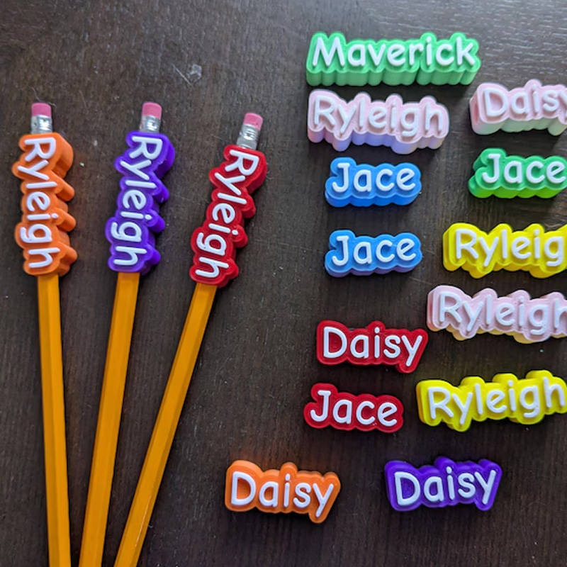 Personalized Name Letter Classroom School Supply Back To School Student Gift Fun Writing Accessory Pencil Toppers