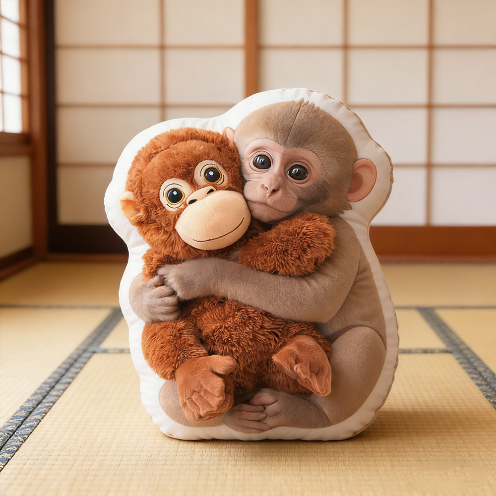 Personalized Punch the Monkey Hugging Pillow Custom Plush Pillow with Monkey Design for Kids and Animal Lovers