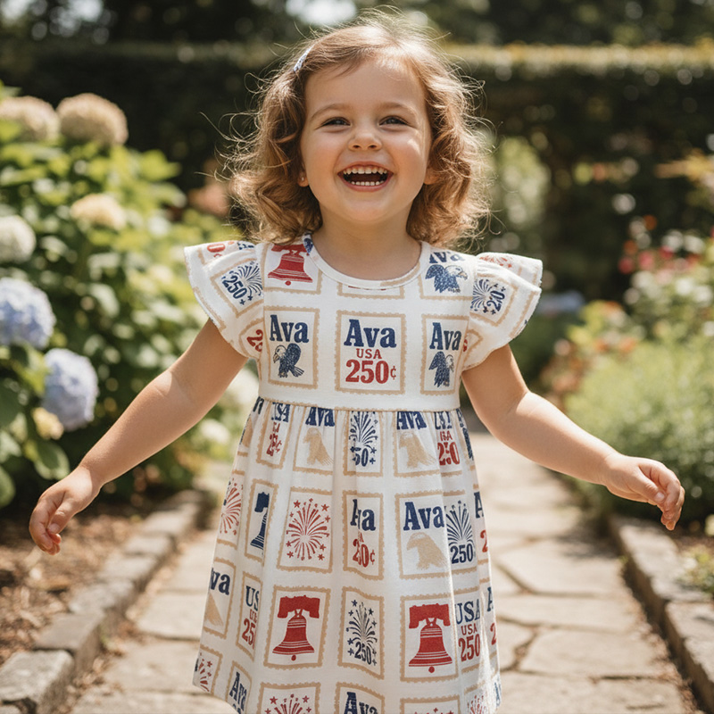 Personalized Patriotic Stamp Print Name Ava 250 Liberty Bell Fireworks