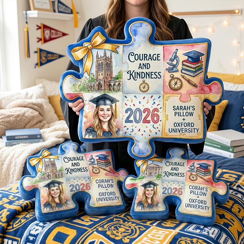 Personalized Graduation Photo Puzzle Piece Custom Name Year College Mo