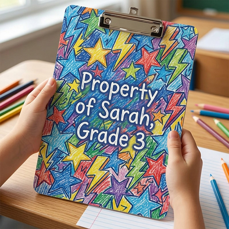 Personalized Colorful Doodle Star Lightning Back To School Name Grade