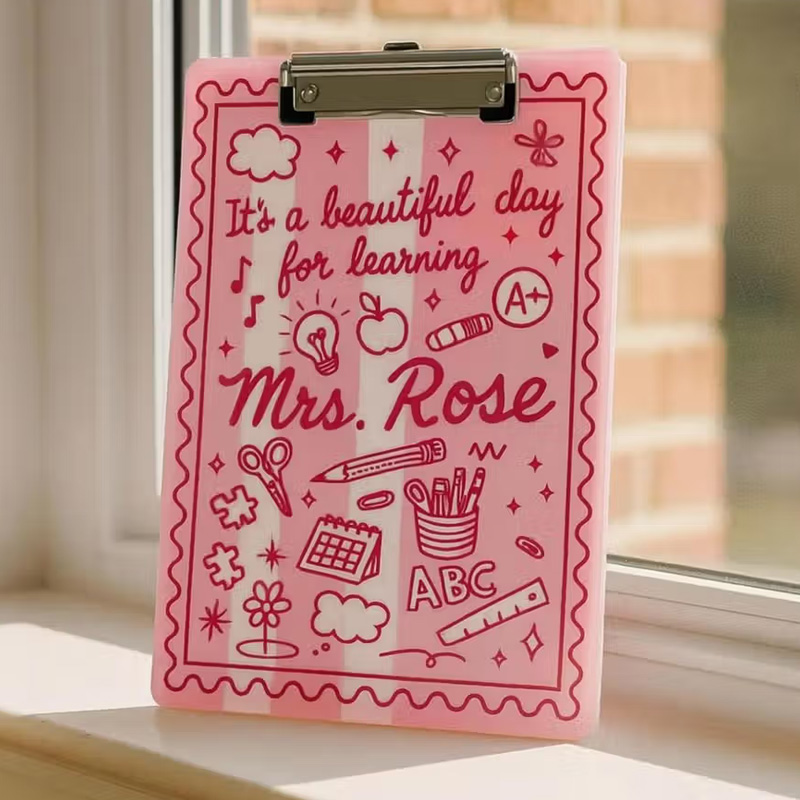 Personalized Teacher Clipboard Teacher Gift Classroom Decor Back to School Gift Cute Pink Clipboard