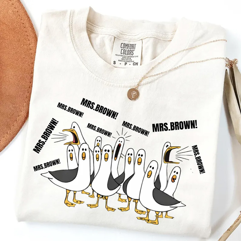 Personalized Funny Seagull Beach Quotes Mine Mine Mine Coastal Seaside Birds Summer Vacation Graphic Teachers T-Shirt