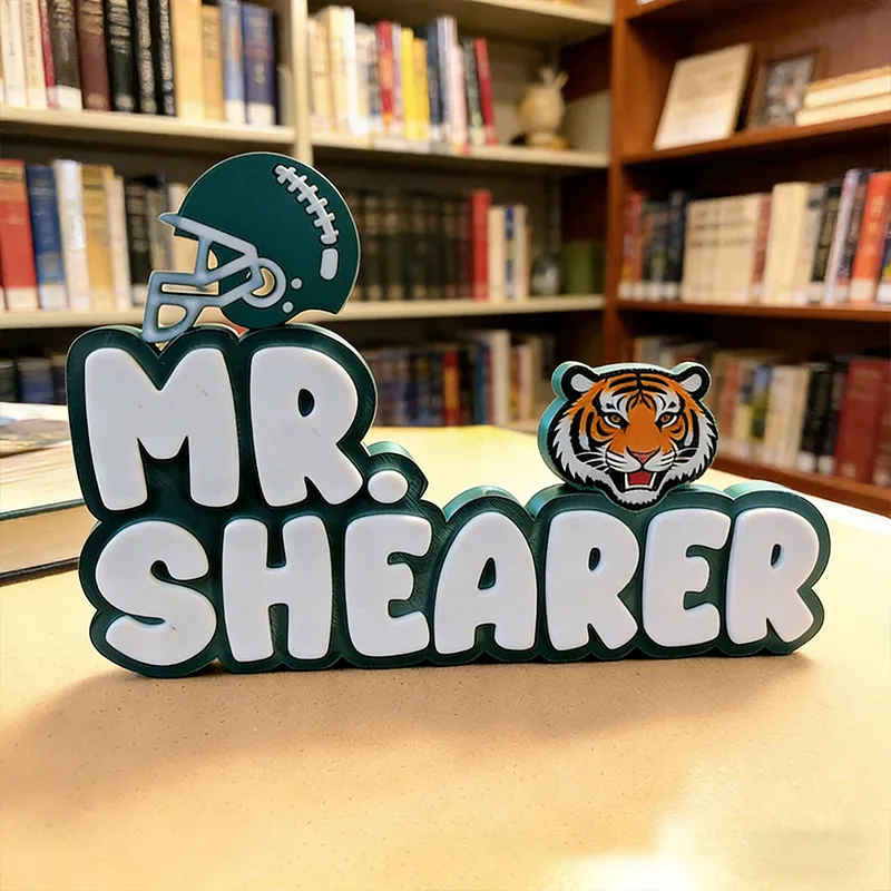 Personalized American Football Helmet Nameplate with Custom Name Design