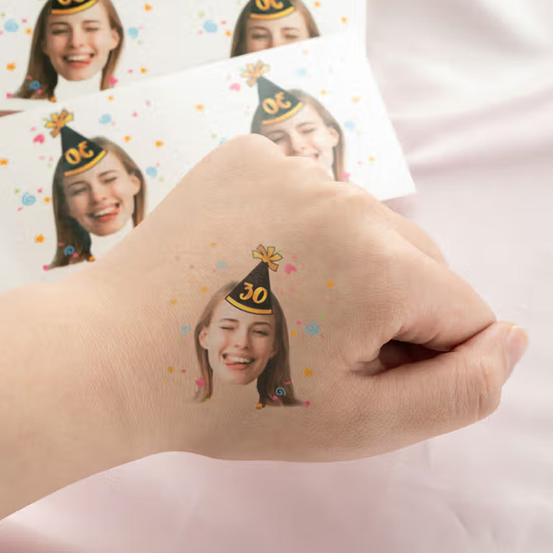 Personalized Waterproof Temporary Face Photo Tattoo Stickers with Name Bachelorette Party Birthday Wedding Favors