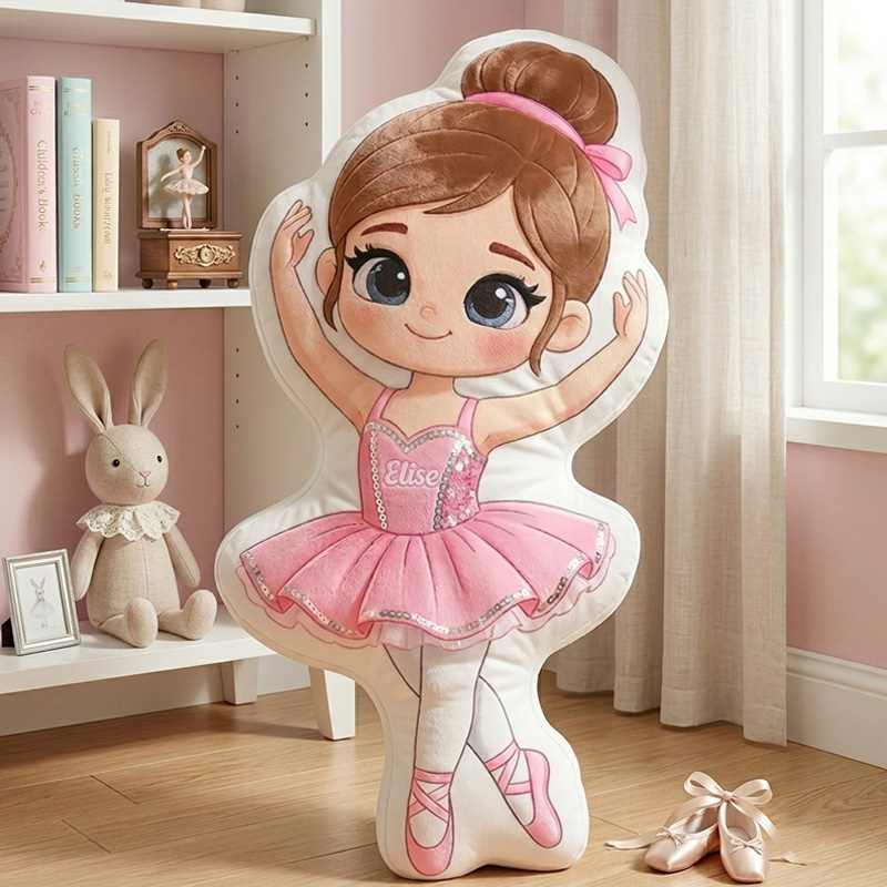 Personalized Cute Pink Ballerina Girl Kids Room Nursery Dance Lover Bi