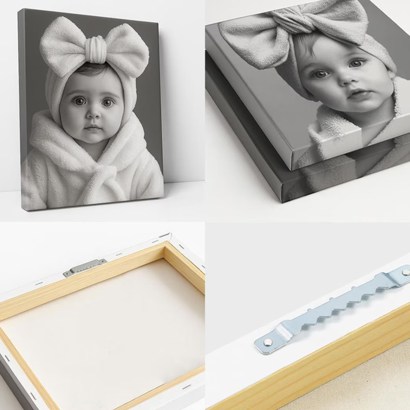 Personalized Baby Bath Time Canvas Art Themed Cute Bubble And Towel Moments Design Custom Photo Black And White Nursery Wall Decor