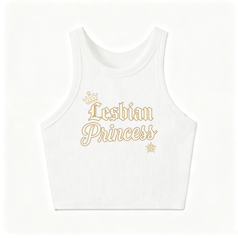Personalized Lesbian Princess Crop Tank Top Lesbian Pride Tank Top Lesbian Aesthetic  Tank Pride Shirt  Lesbian Pride Month Tank
