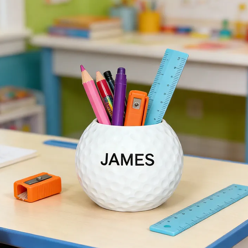 Personalized Golf Ball Pen Holder Featuring Your Custom Name Design