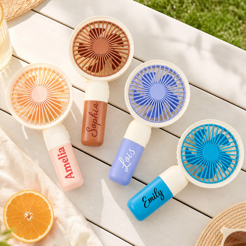 Personalized Summer Breeze Handheld Fan Themed Outdoor Garden Picnic Compact USB Rechargeable Cooling Accessory Back to School Gift