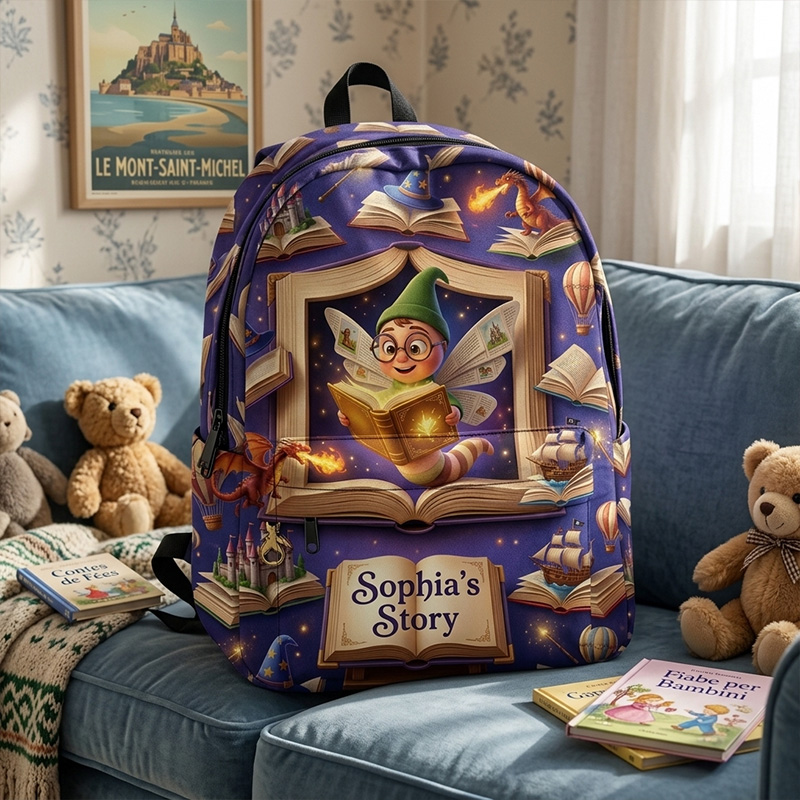 Personalized Fairy Tale Storybook Kids Backpack Themed Magic Reading A