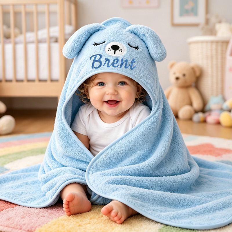 Personalized Baby Hooded Towel with Name Soft Cotton Animal Hooded Bath Towel Cute Baby Gift,Monogrammed Baby Towel Baby Shower Gift