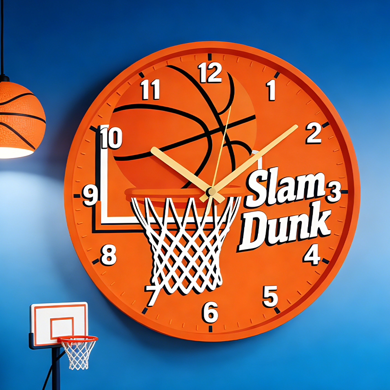 Personalized Basketball Slam Dunk Clock with Slam Dunk Design for Basketball Enthusiasts   