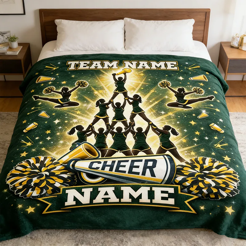 Personalized Cheerleading Team Blanket with Custom Name for Ultimate Spirit