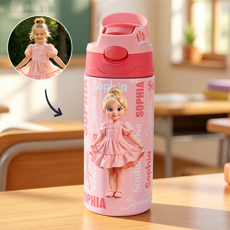 Personalized Cartoon Character BPA-Free Transparent or Insulated Water