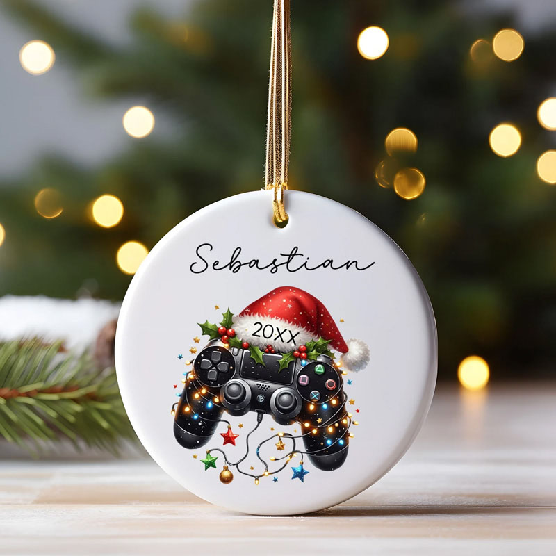 Personalized Kids Gamer Controller Ornament Gamer Christmas Decor Gamer Ornament Toddler Ornaments for Christmas Funny Gaming Gift for Geek