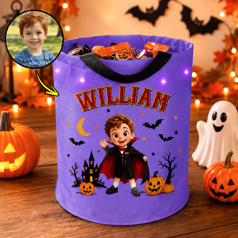 Personalized Halloween Theme Photo Cartoon Character LED Light Bucket