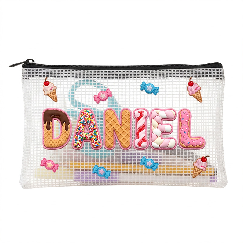 Personalized Kids Name PVC Pencil Case Glitter Pouch Custom School Supply Storage Bag Cute Gift For Girls Boys