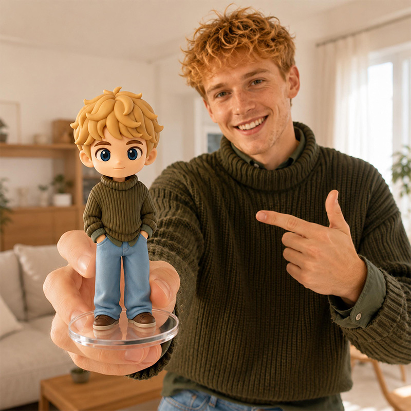 Personalized 3D Statue from Your Photo Custom Daddy Gift 3D Figurine Keepsake Mini Character Gift Gift for Family Dad